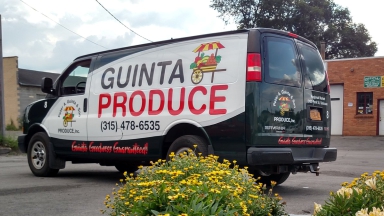 Partial van wrap vinyl advertising on Chevy Express GMC Savana Syracuse money saver